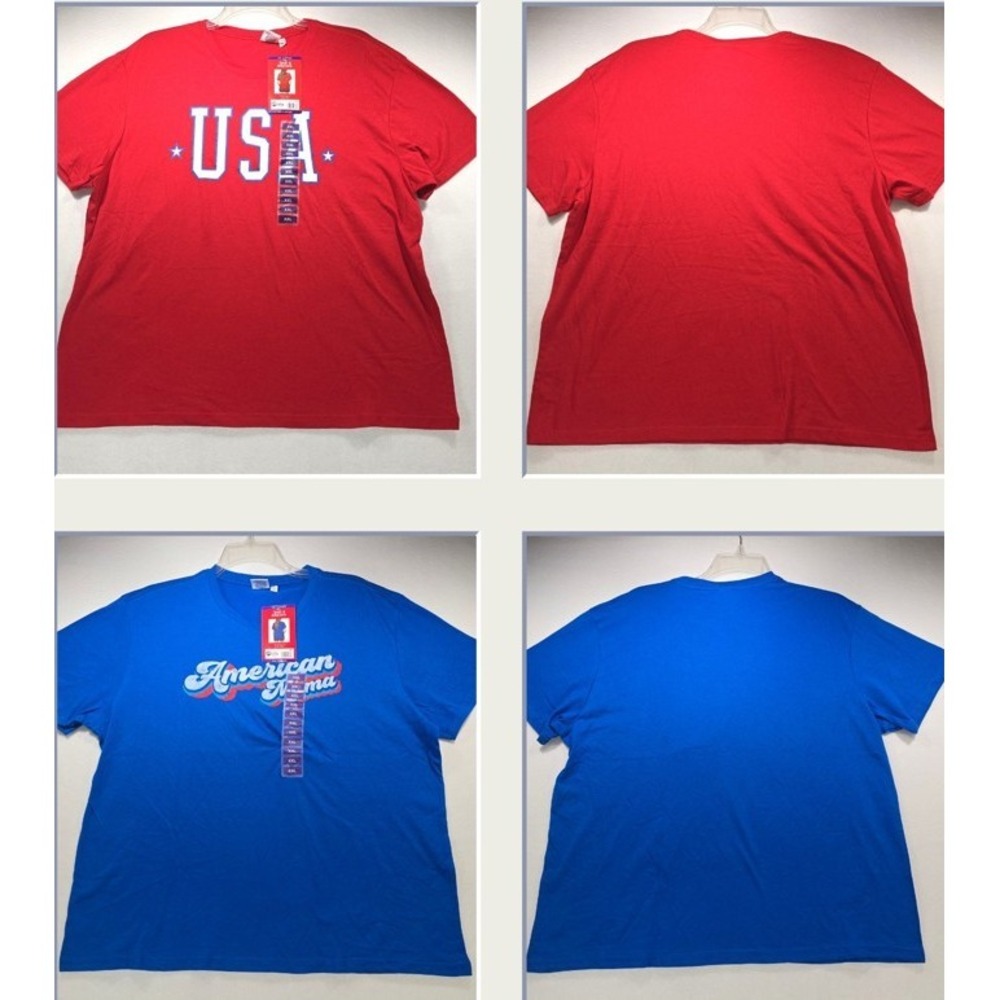 Spirit of America Womens USA American Mama Graphic T-Shirts 2-Pack Red Blue XXL